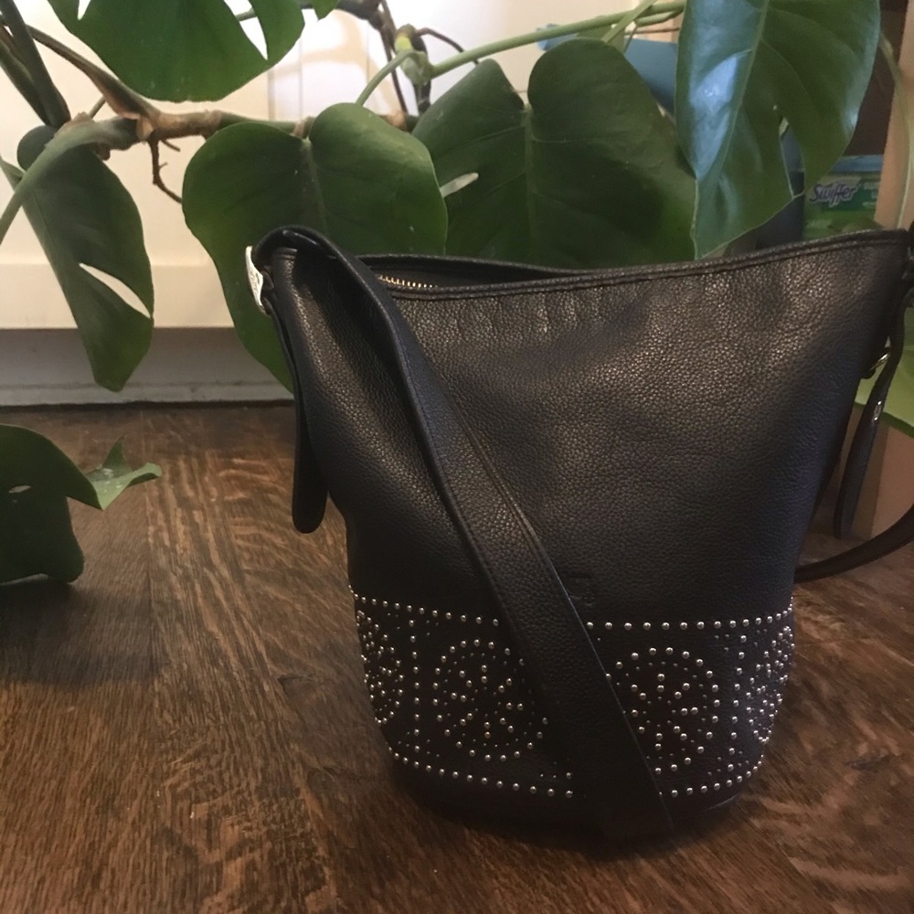 Coach leather studded crossbody